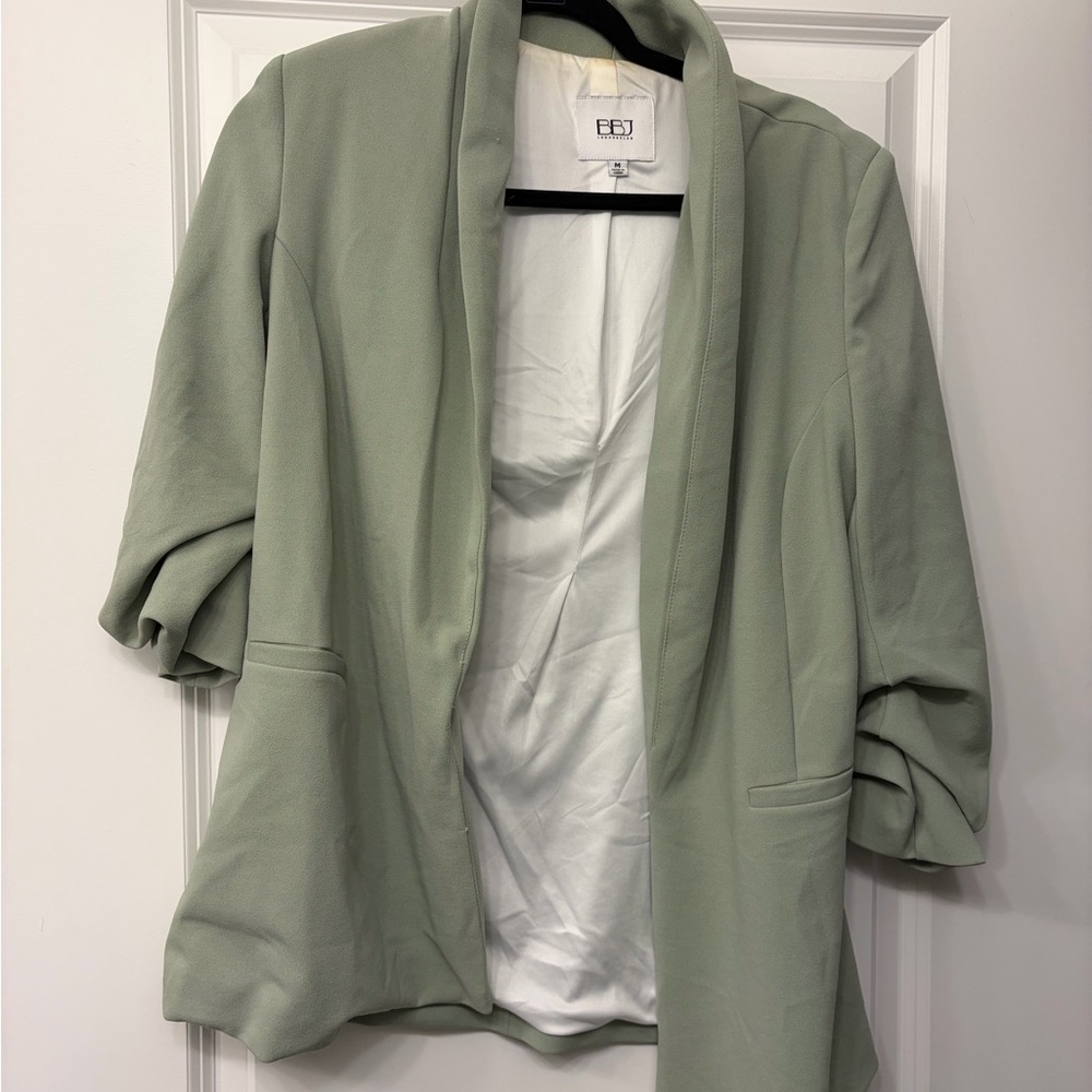 BBJ LA | Lined Open Blazer Jacket | Sage Green
